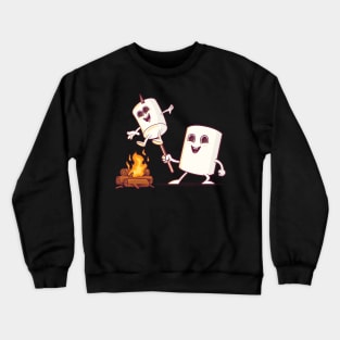 Camping toasting marshmallows Crewneck Sweatshirt